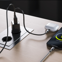 Allity GaN PD QC chargeur secteur ATC-01-20WAC 1x USB-C 1x USB-A 20W noir