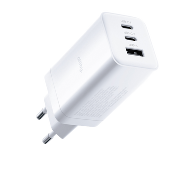 Allity GaN PD QC síťová nabíječka ATC-01-65WACC 2x USB-C + 1x USB-A 65W bílá