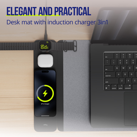 Allity Laptop-Pad mit drahtloser Aufladung 4in1 15W schwarz