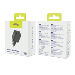 Allity GaN PD QC chargeur secteur ATC-01-20WAC 1x USB-C 1x USB-A 20W noir