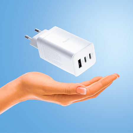 Мережевий зарядний пристрій Allity GaN PD QC ATC-01-65WACC 2x USB-C + 1x USB-A 65 Вт білий