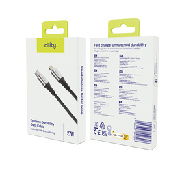Kabel Allity AUC-01 USB-C - Lightning 1,0 m 27W černý