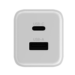 Allity GaN PD QC mains charger ATC-01-45WAC 1x USB-C 1x USB-A 45W white