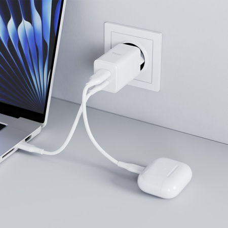 Allity GaN PD QC síťová nabíječka ATC-01-45WAC 1x USB-C 1x USB-A 45W bílá