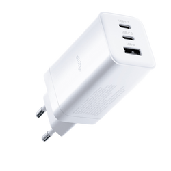 Allity GaN PD QC mains charger ATC-01-65WACC 2x USB-C + 1x USB-A 65W white