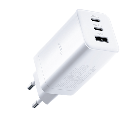 Allity ładowarka sieciowa GaN PD QC ATC-01-65WACC 2x USB-C + 1x USB-A 65W biała