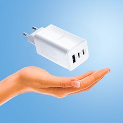 Allity ładowarka sieciowa GaN PD QC ATC-01-65WACC 2x USB-C + 1x USB-A 65W biała