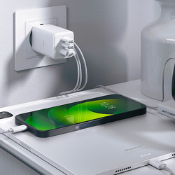 Allity GaN PD QC síťová nabíječka ATC-01-65WACC 2x USB-C + 1x USB-A 65W bílá