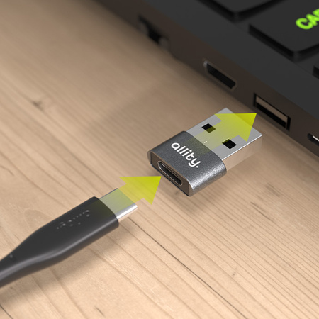 Allity adapter ABA-101 OTG USB-C do USB szary
