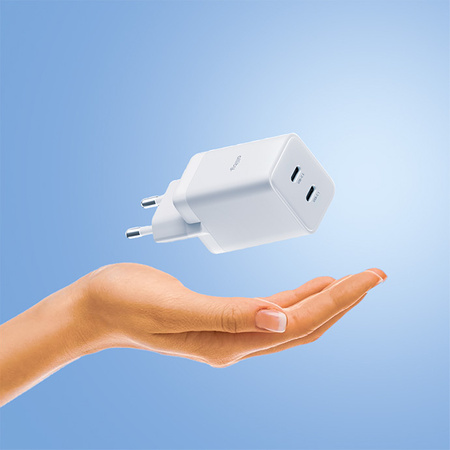 Allity GaN PD QC chargeur secteur ATC-01-45WCC 2x USB-C 45W blanc