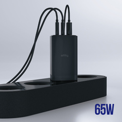Allity GaN PD QC síťová nabíječka ATC-01-65WACC 2x USB-C + 1x USB-A 65W černá