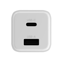 Allity GaN PD QC mains charger ATC-01-30WAC 1x USB-C 1x USB-A 30W white