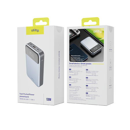 Allity powerbank APB-200 PD QC 130W 19200 mAh szary