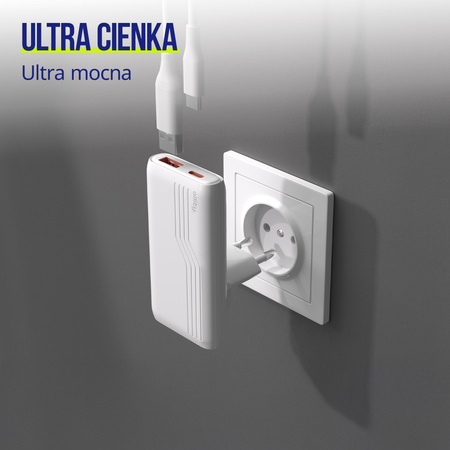 Chargeur mural Allity GaN PD QC ATC-02-65WAC 1x USB-C + 1x USB-A 65W Blanc
