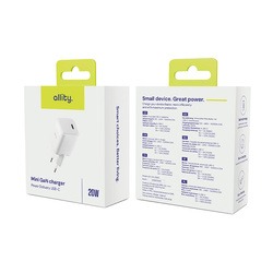 Allity GaN PD QC síťová nabíječka ATC-01-20WC 1x USB-C 20W bílá