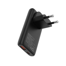 Chargeur mural Allity GaN PD QC ATC-02-65WAC 1x USB-C + 1x USB-A 65W Noir