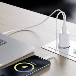 Allity GaN PD QC síťová nabíječka ATC-01-30WAC 1x USB-C 1x USB-A 30W bílá