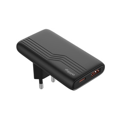 Chargeur mural Allity GaN PD QC ATC-02-65WAC 1x USB-C + 1x USB-A 65W Noir