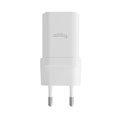 Allity GaN PD QC mains charger ATC-01-30WAC 1x USB-C 1x USB-A 30W white