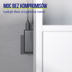 Chargeur mural Allity GaN PD QC ATC-02-65WAC 1x USB-C + 1x USB-A 65W Noir