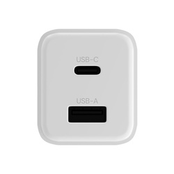 Allity GaN PD QC chargeur secteur ATC-01-20WAC 1x USB-C 1x USB-A 20W blanc