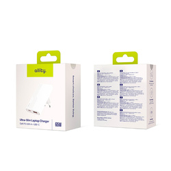Allity GaN PD QC Wall Charger ATC- 02-65WAC 1x USB-C + 1x USB-A 65W White