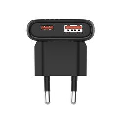 Allity GaN PD QC Wandladegerät ATC-02-65WAC 1x USB-C + 1x USB-A 65W Schwarz