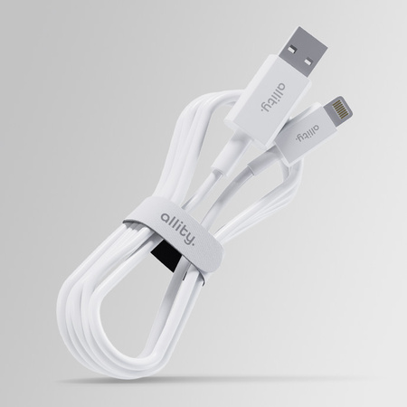 Kabel Allity AUC-03 USB-A na Lightning 1,0 m 2,4 A bílý
