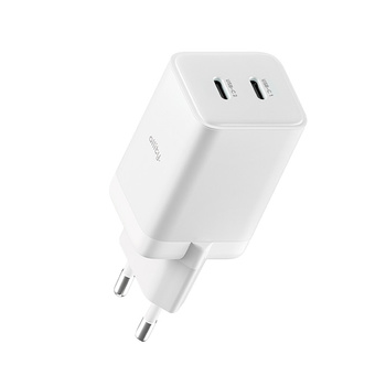 Allity GaN PD QC mains charger ATC-01-45WCC 2x USB-C 45W white