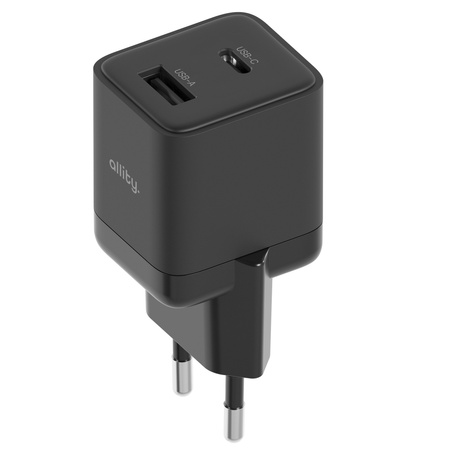 Мережевий зарядний пристрій Allity GaN PD QC ATC-01-30WAC 1x USB-C 1x USB-A 30W чорний