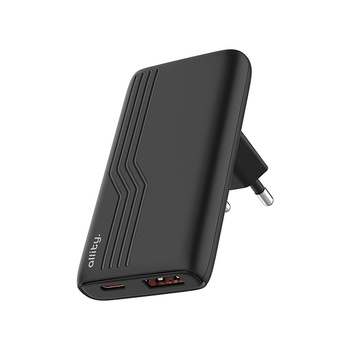Allity GaN PD QC nástěnná nabíječka ATC-02-65WAC 1x USB-C + 1x USB-A 65W černá