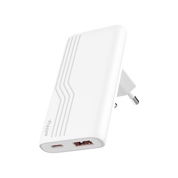Allity GaN PD QC Wandladegerät ATC-02-65WAC 1x USB-C + 1x USB-A 65W Weiß